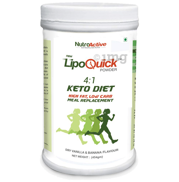 NutroActive LipoQuick 4:1 Keto Diet High Fat Low Carb Meal Replacement Powder Banana Vanilla