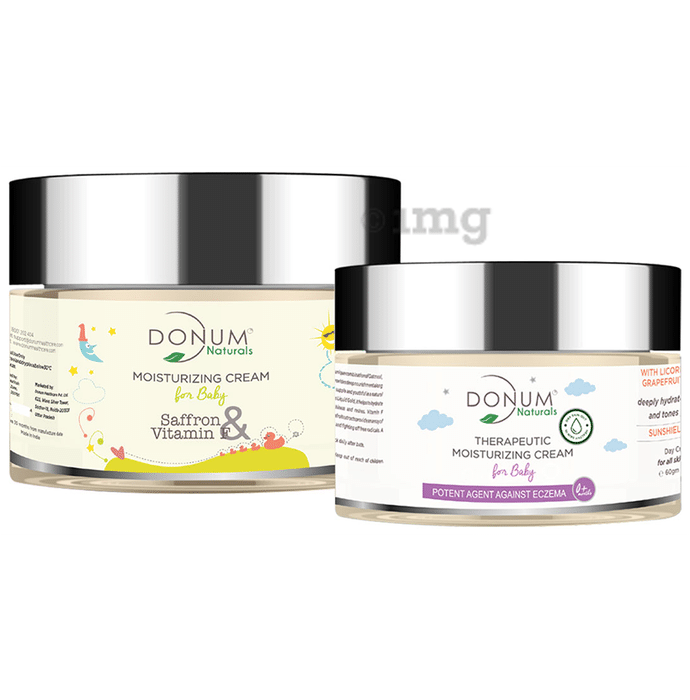 Donum Naturals Combo Pack of Safrron, Vitamin F Moisturizing Cream and Therapeutic Moisturizing Cream for Baby