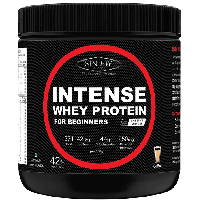 Sinew Nutrition Intense Whey Protein for Beginners with Digestive Enzymes Coffee