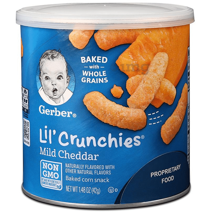 Gerber Lil' Crunchies Baked Corn Snacks Mild Cheddar