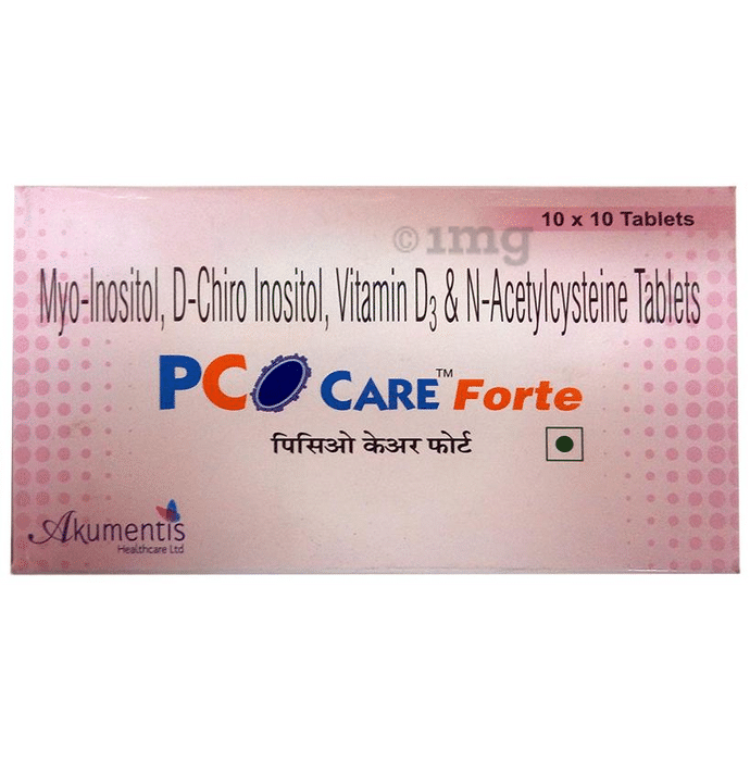 Pco Care Forte Tablet with Myo-Inositol, D-Chiro Inositol, Vitamin D3 & N-Acetylcysteine