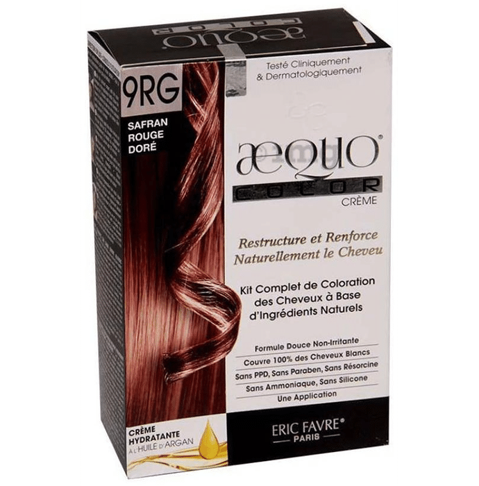 Aequo Permanent Hair Color with Natural Ingreidents Safran Rouge Dore 9RG