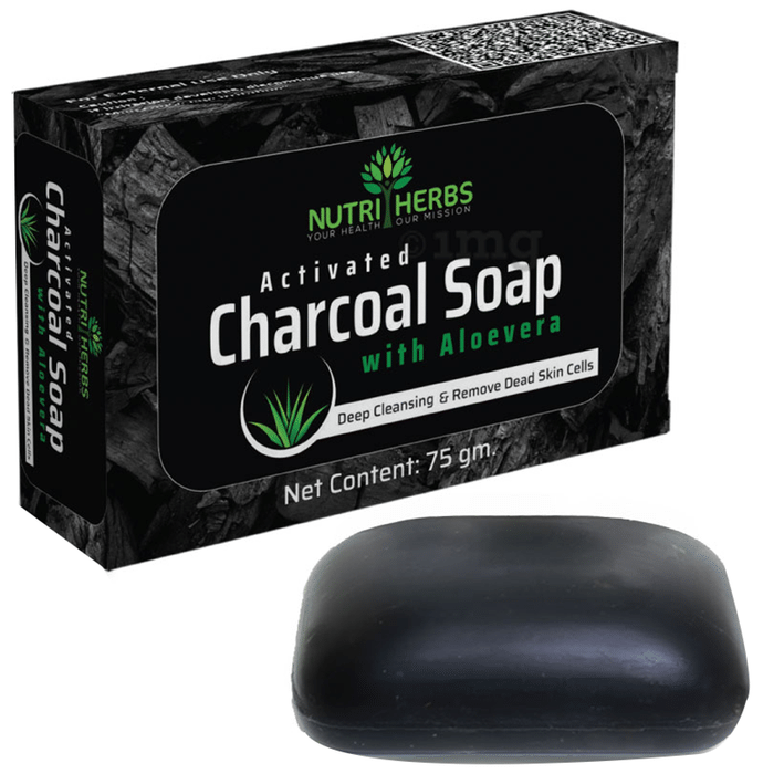 Nutriherbs Aloevera Activated Charcoal Soap
