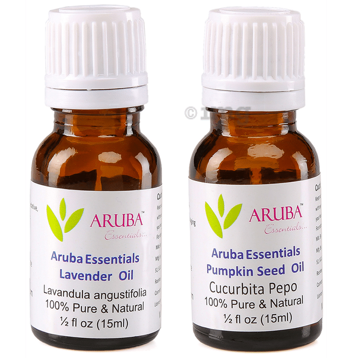 Aruba Essentials Combo Pack of Lavender Oil & Pumpkin Seed Oil (15ml Each)