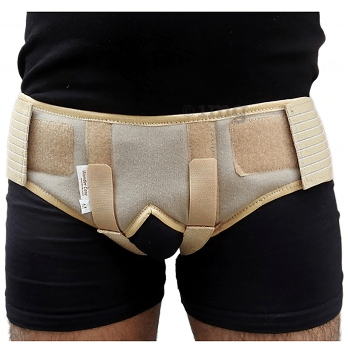 Wonder Care A103 Inguinal Hernia Support with Two Removable Compression Pads Medium