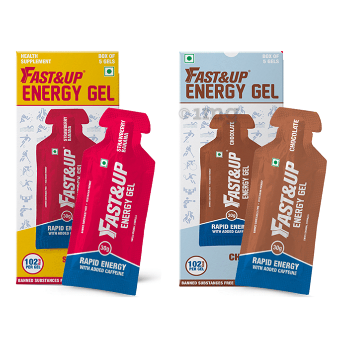 Fast&Up Energy Gel Combo Chocolate & Strawberry Banana