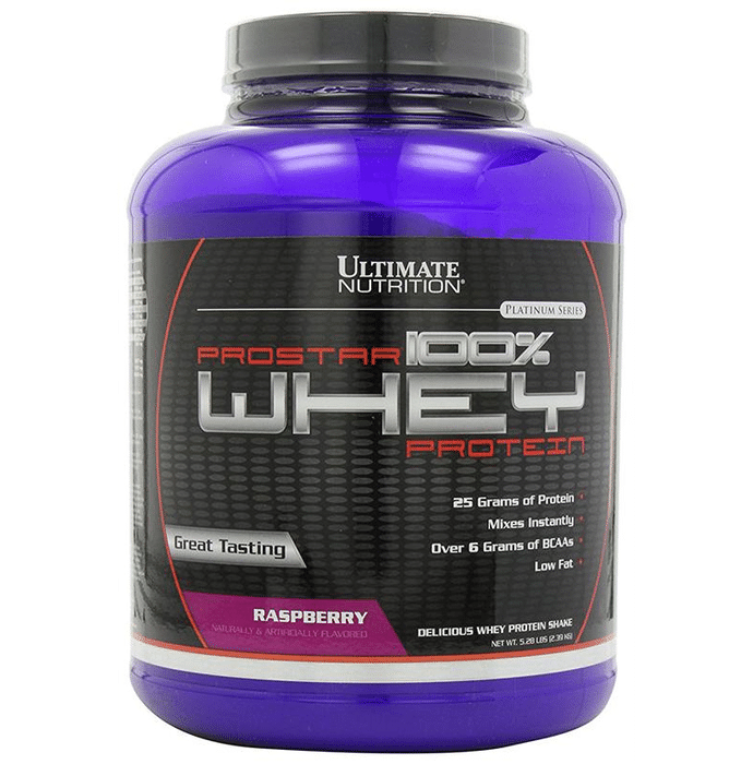 Ultimate Nutrition Prostar 100% Whey Protein for Muscle Recovery | Flavour Raspberry Powder