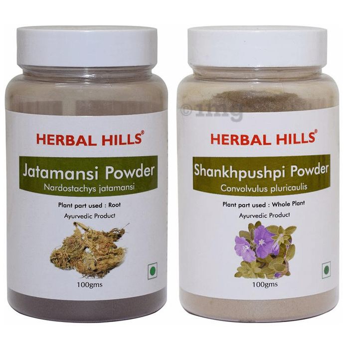 Herbal Hills Combo Pack of Jatamansi & Shankhpushpi Powder (100gm Each)