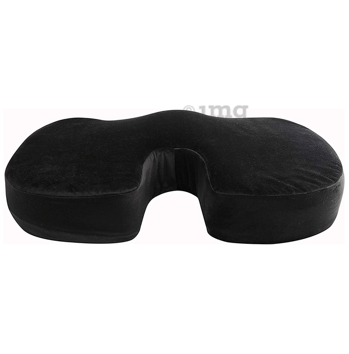Sleepsia Advance Orthopaedic Coccyx Seat Cushion/Pillow with Memory Foam Black U Shaped