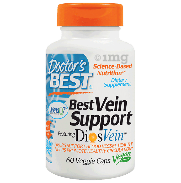 Doctor's Best Vein Support with DiosVein and MenaQ7 Veggie Caps | For Blood Vessels & Circulation