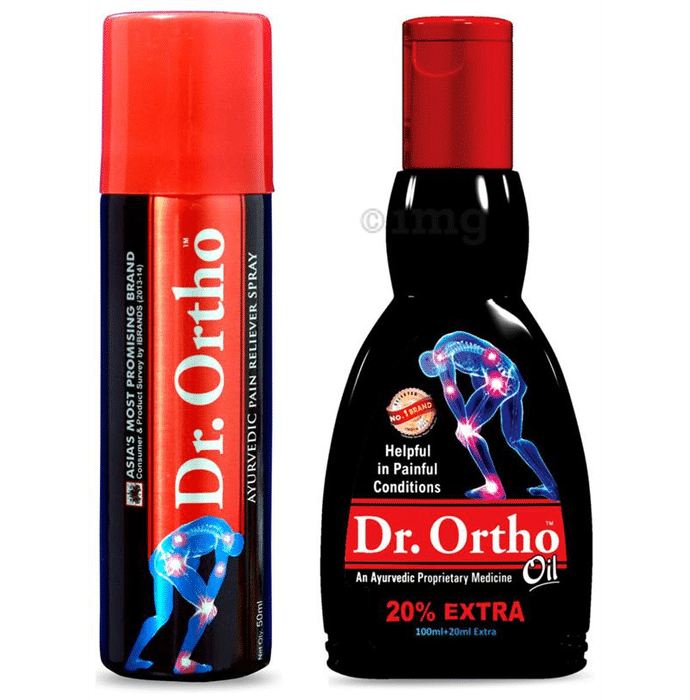 Dr Ortho Combo Pack of Pain Relief Oil 120ml & Pain Relief Spray 50ml