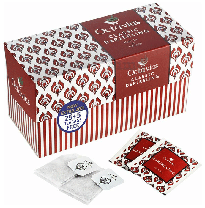 Octavius Black Tea 25 Tea Bags (5 Tea Bags Free) Classic Darjeeling