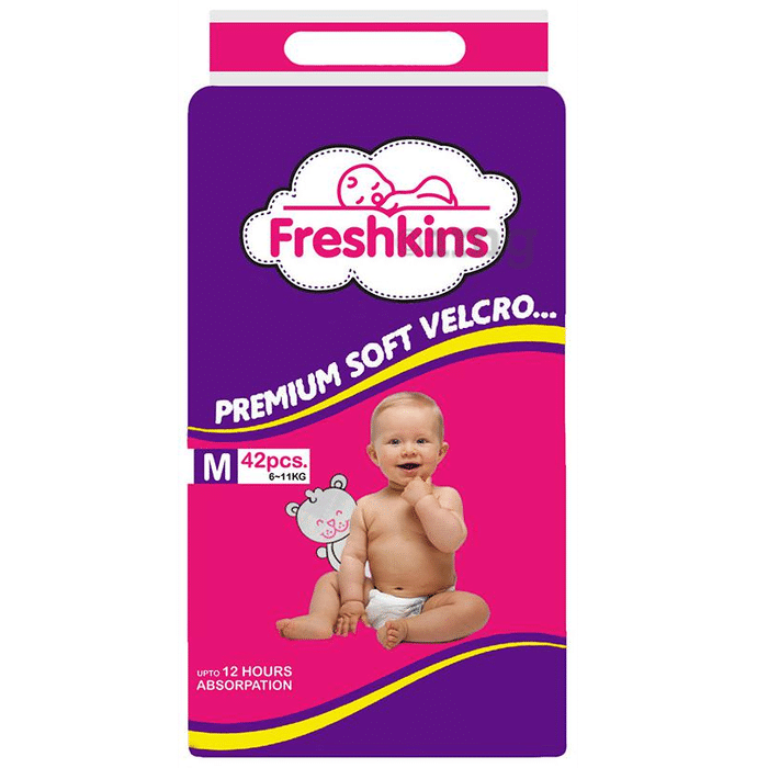 Freshkins Medium Premium Soft Velcro Diaper