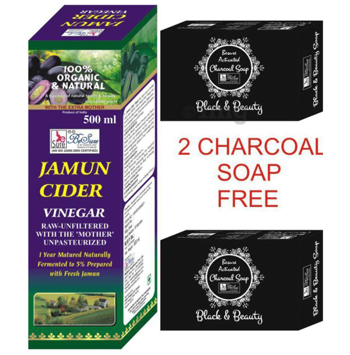 BeSure Jamun Cider Vinegar with 2 Charcoal Soap Free