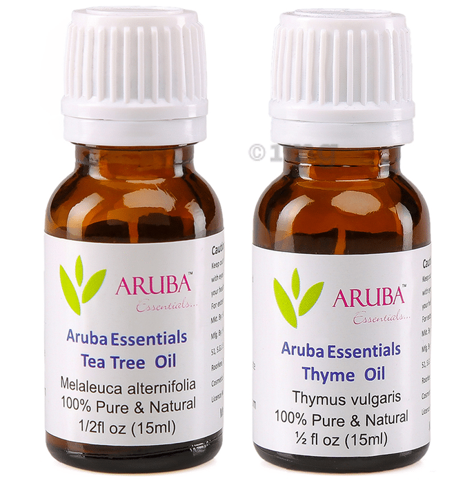 Aruba Essentials Combo Pack of Tea Tree Oil & Thyme Oil (15ml Each)
