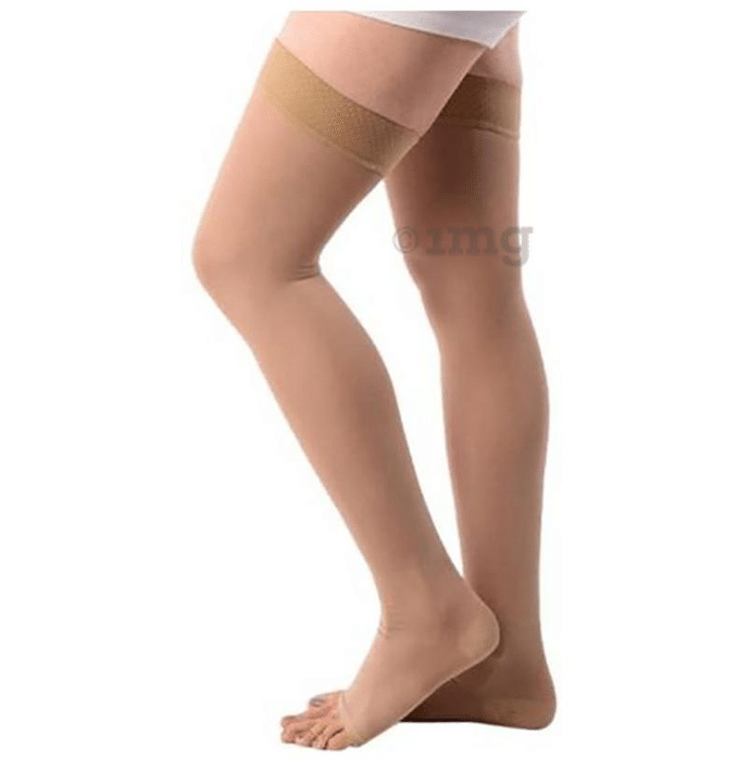 Maxis Cotton Thigh Length Stocking Large Beige