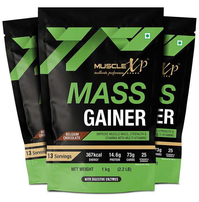 MuscleXP Mass Gainer (1kg Each) Belgium Chocolate