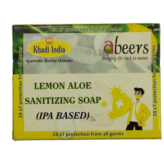 Khadi India Abeers IPA Based Sanitizing Soap Lemon Aloe