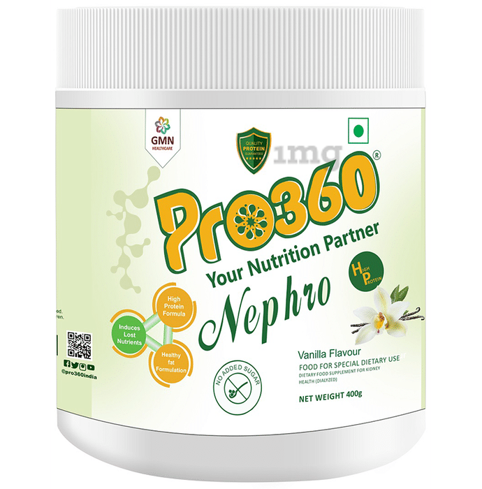 Pro360 Nephro High Protein for Kidney Health (Dialyzed) | No Added Sugar | Flavour Vanilla