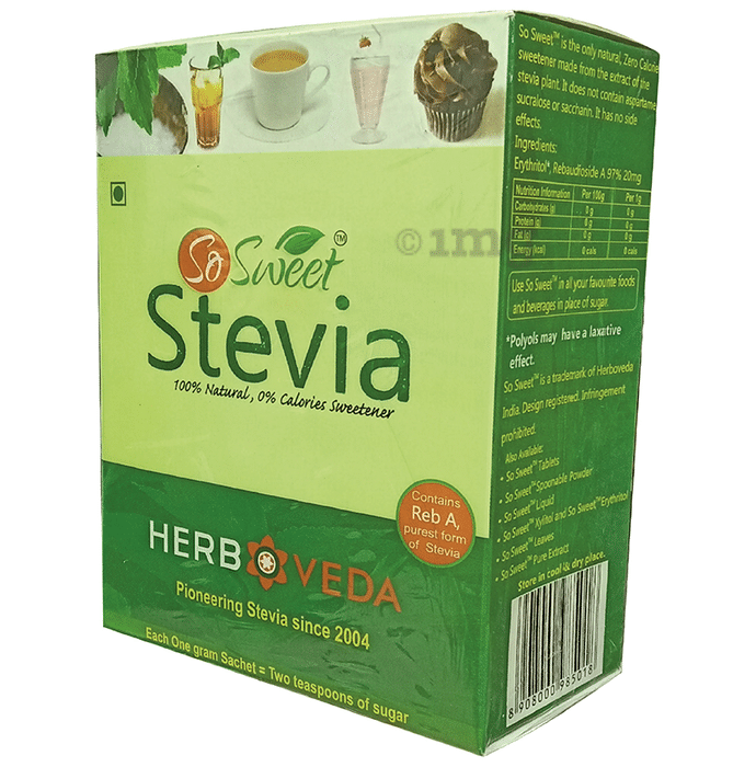 So Sweet Stevia Natural Sweetener for Diabetics | Zero Calorie | Sachet