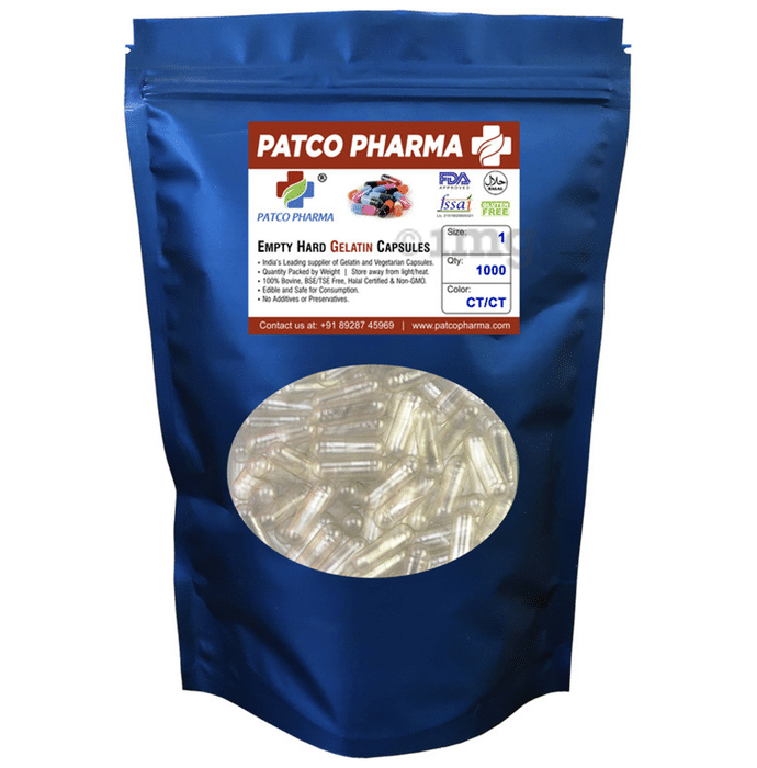 Patco Pharma Empty Hard Gelatin Capsule Size 1 Clear