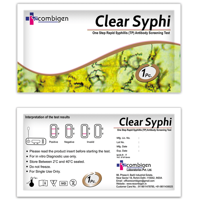 Recombigen Clear Syphi Rapid Test Strip Kit