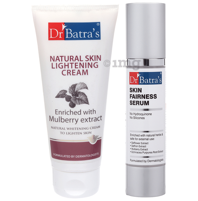 Dr Batra's Combo Pack of Natural Skin Lightening Cream 100gm and Skin Fairness Serum 50gm