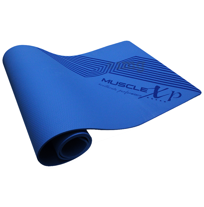 MuscleXP Designer Yoga Mat with Cover Bag 6mm Blue