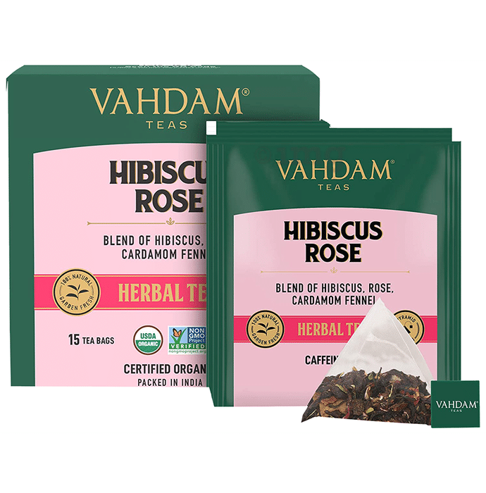 Vahdam Teas Herbal Tea Bag (2gm Each) Hibiscus Rose