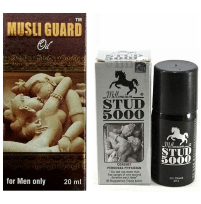G & G Pharmacy Combo Pack of Musli Guard Oil 20ml and Millennium Stud 5000 Spray 20gm