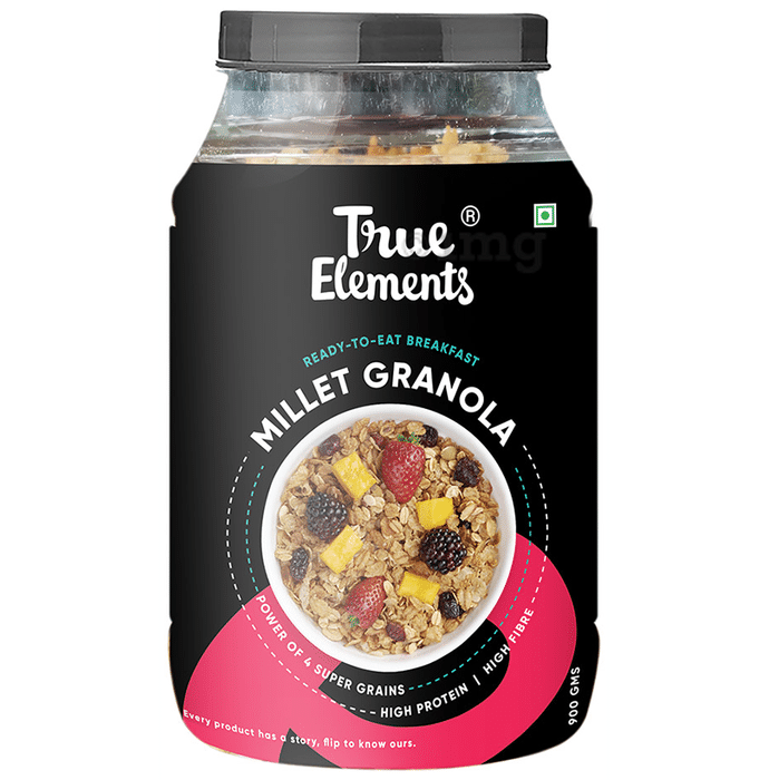 True Elements Granola Millet High Protein High Fibre for Weight Management | No Added Sugar