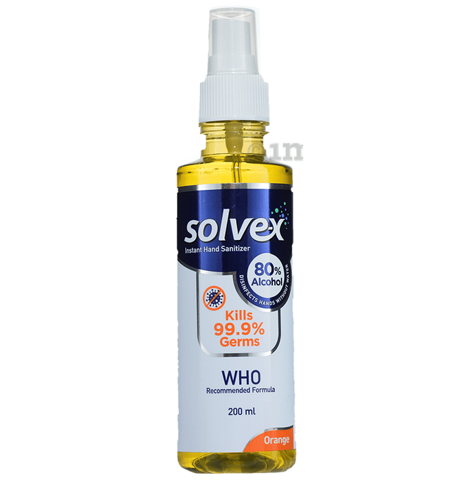 Solvex Instant Hand Sanitizer Spray 80% Alcohol (200ml Each) Orange