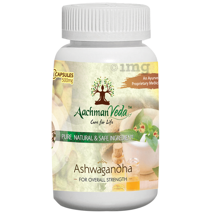 Aachman Veda Ashwagandha Capsule 500mg for Overall Strength (60 Each)