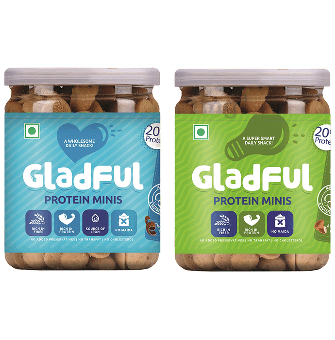 Gladful Protein Minis Cookie (150gm Each) Almond & Chocolate