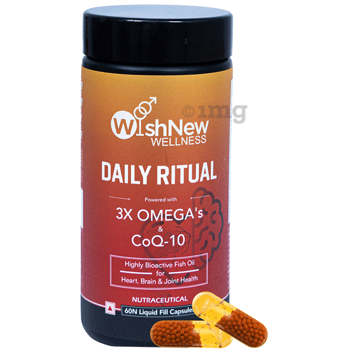 Wishnew Wellness Daily Ritual 3X Omega's & CoQ-10 Liquid Filled Capsules