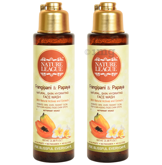 Nature League Frangipani & Papaya Natural, Skin Hydrating Face Wash (100ml Each)