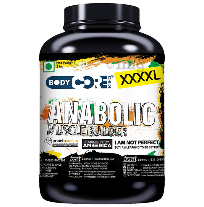 Body Core Science XXXXL Anabolics Muscle Builder Powder Chocolate