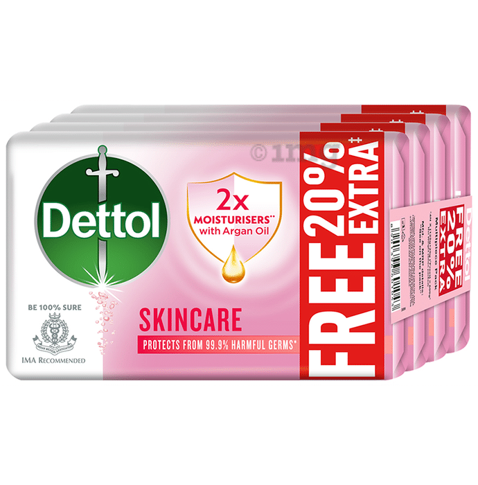 Dettol Skincare Moisturizing Beauty Bathing Soap Bar with 2x Moisturiser (125gm Each)