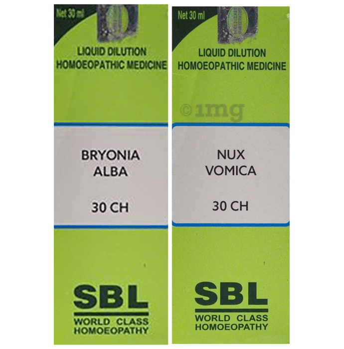 Combo Pack of SBL Bryonia Alba Dilution 30 CH & SBL Nux Vomica Dilution 30 CH (30ml Each)