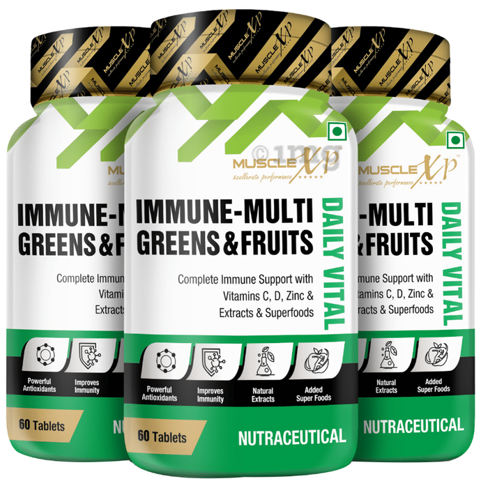 MuscleXP Immune-Multi Greens & Fruits Tablet (60 Each)