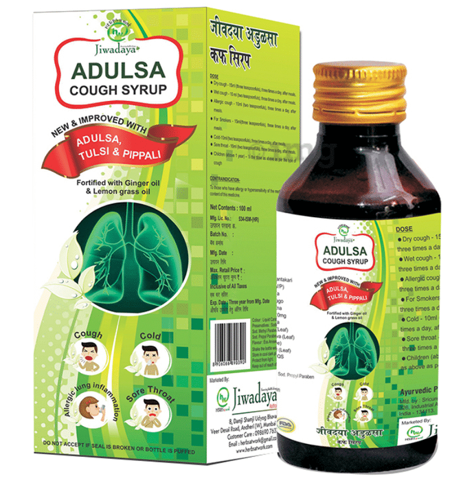 Jiwadaya Adulsa Cough Syrup (100ml Each)