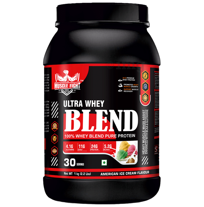 Muscle Fight Ultra whey Blend  Powder American Ice Cream