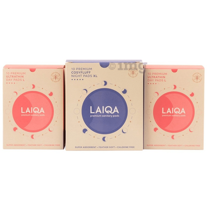 Laiqa Active Period Pack (20L + 10XL) with 3 Panty Liner Free)