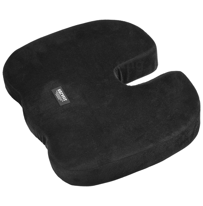 Kozyfit Premium Memory Foam Coccyx Seat Cushion Black