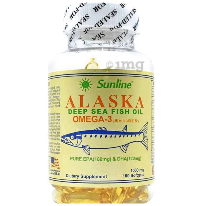 Sunline Alaska Deep Sea Fish Oil with Omega 3 | Softgel for Heart, Brain, Growth & Development