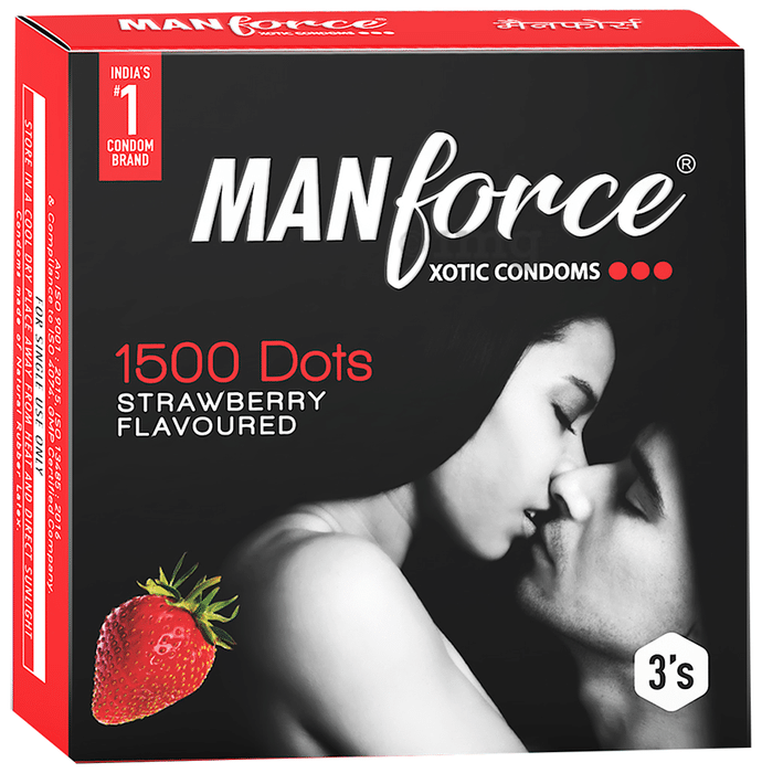 Manforce 1500 Dots Xotic Condom | Flavour Strawberry