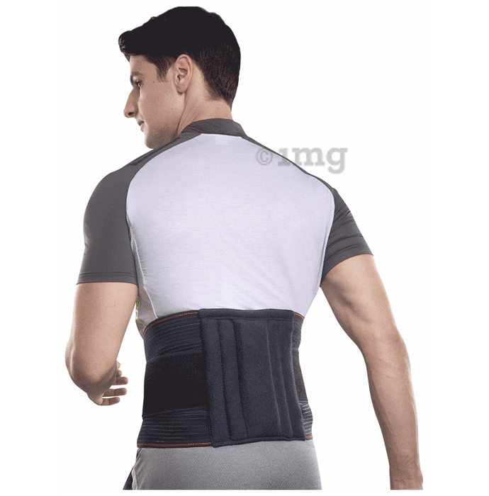 Vissco Lumboset Belt, Back Support with Double Strapping Design Black Large