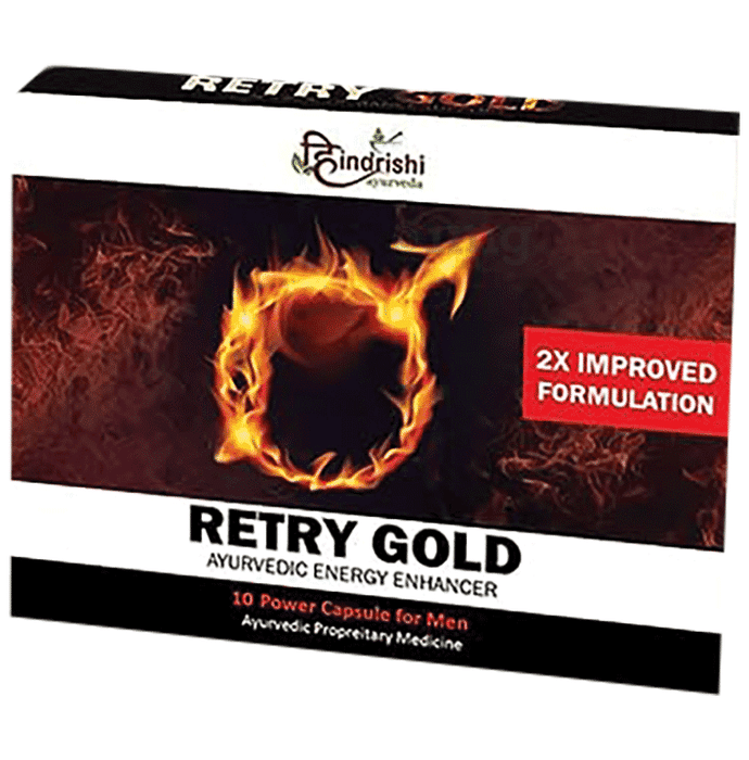Hindrishi Ayurveda Retry Gold Men's Performance Support Capsule (10 Each)