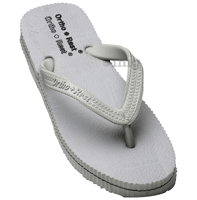 Ortho + Rest Unisex Hawaii Chappal Orthopedic Comfort, Bathroom Rubber Flip-Flops Lightgrey 7