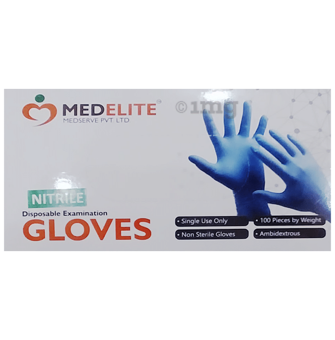 Medelite Nitrile Disposable Examination Glove Medium Black